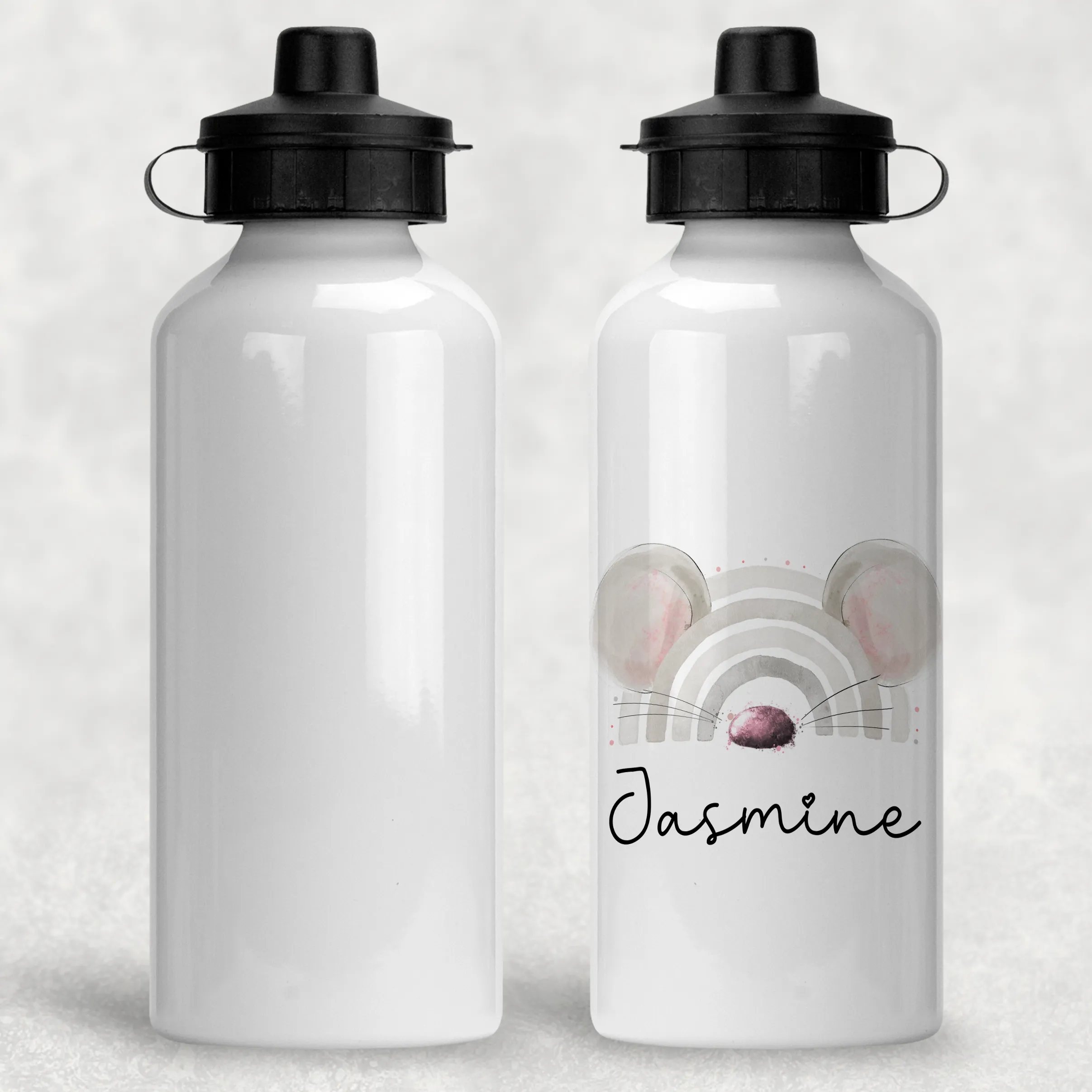 Mouse Rainbow Personalised Aluminium Water Bottle 400/600ml