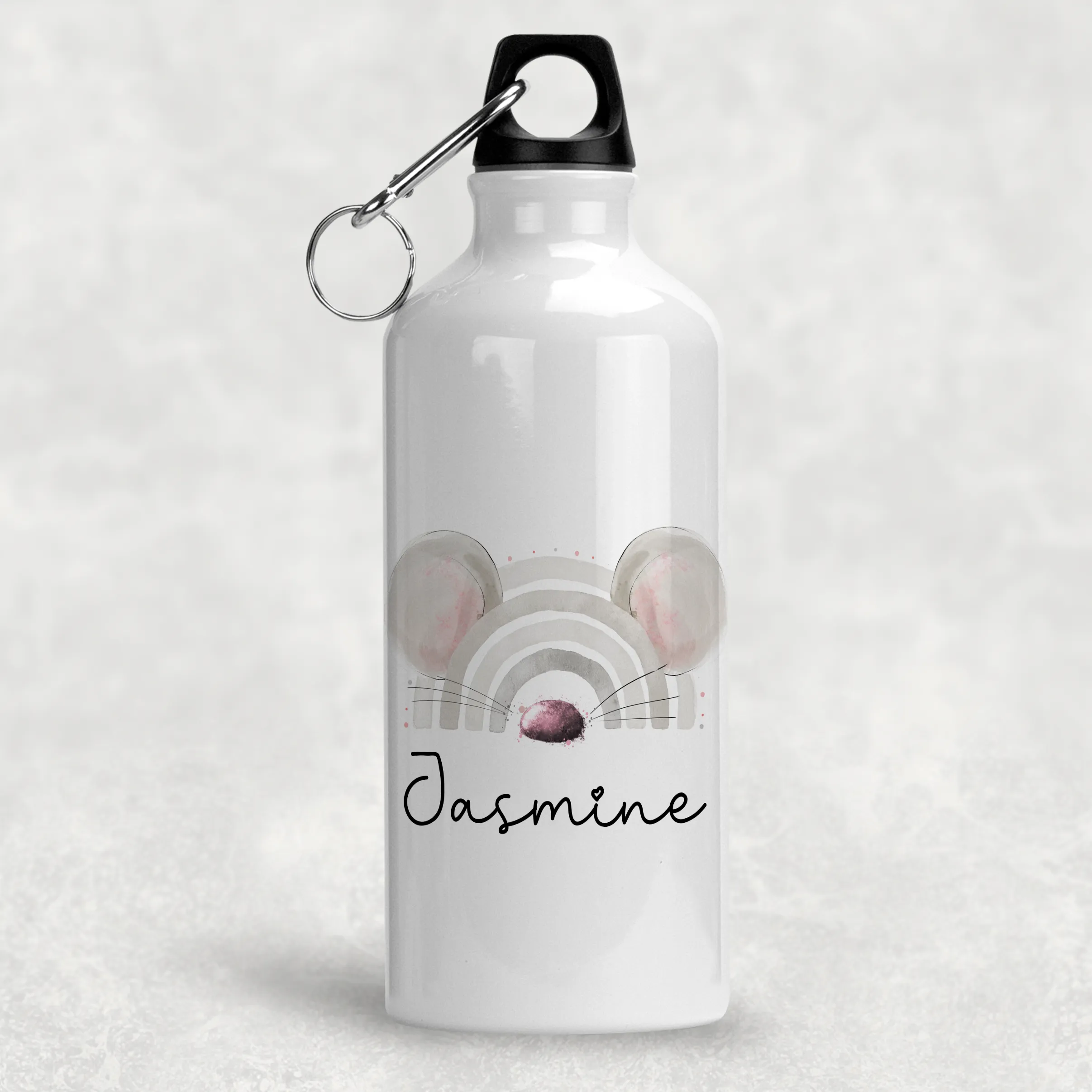Mouse Rainbow Personalised Aluminium Water Bottle 400/600ml