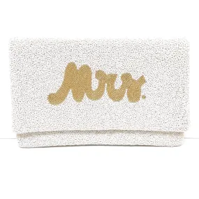 MRS Bride Beaded Clutch Purse