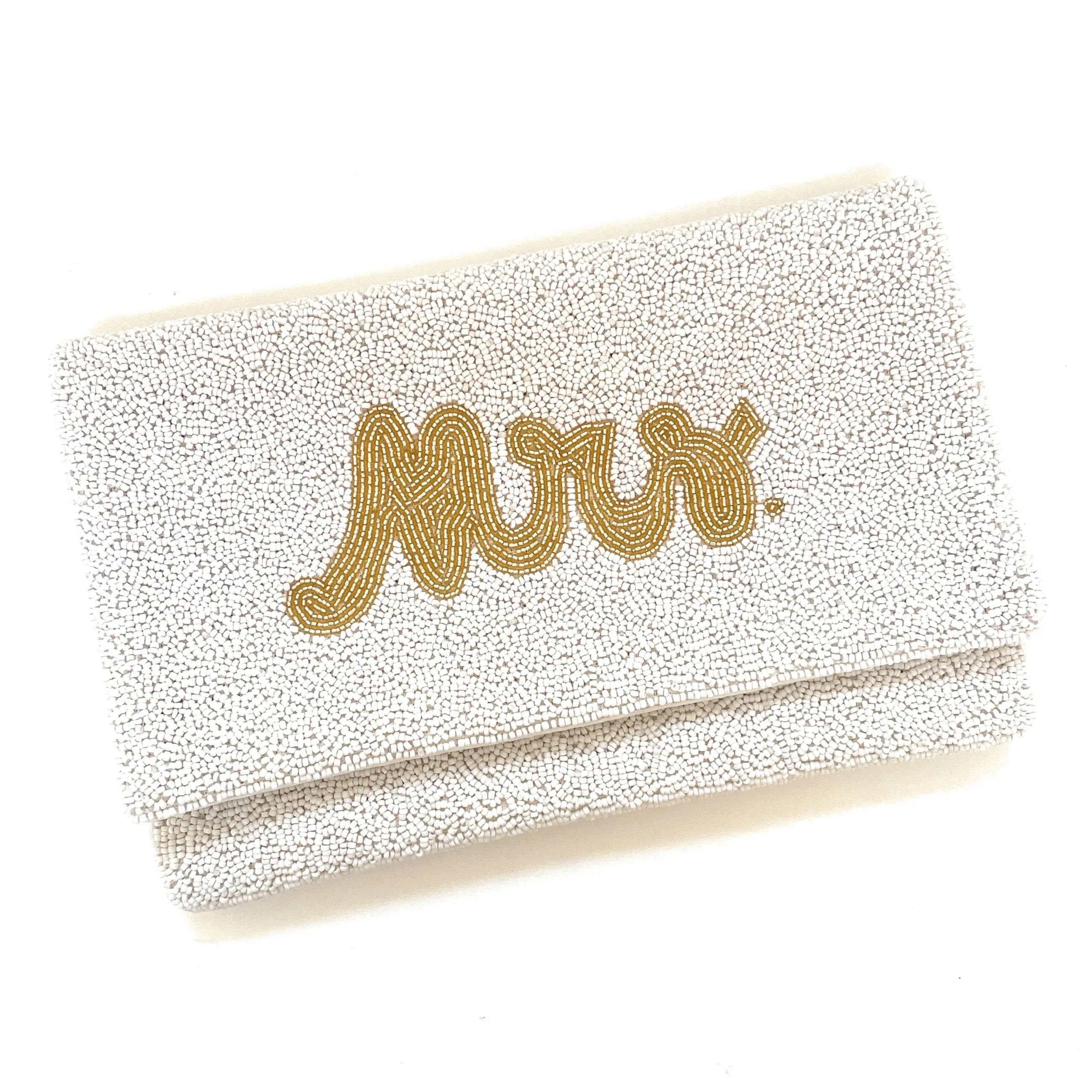 MRS Bride Beaded Clutch Purse