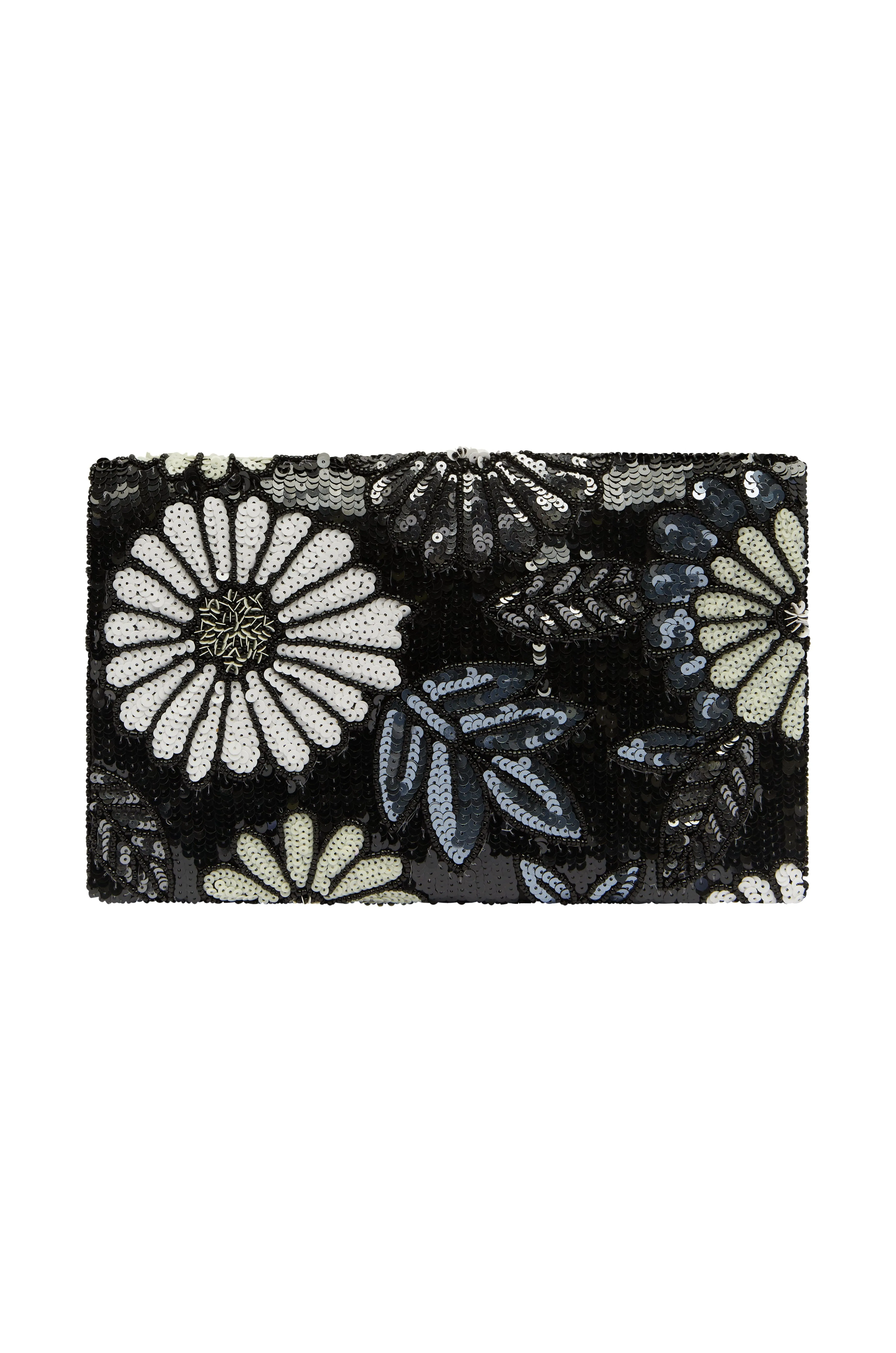 Nova Sequinned Clutch Bag Black