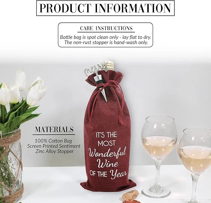 Pavilion Wonderful Wine Gift Bag Set - 13"