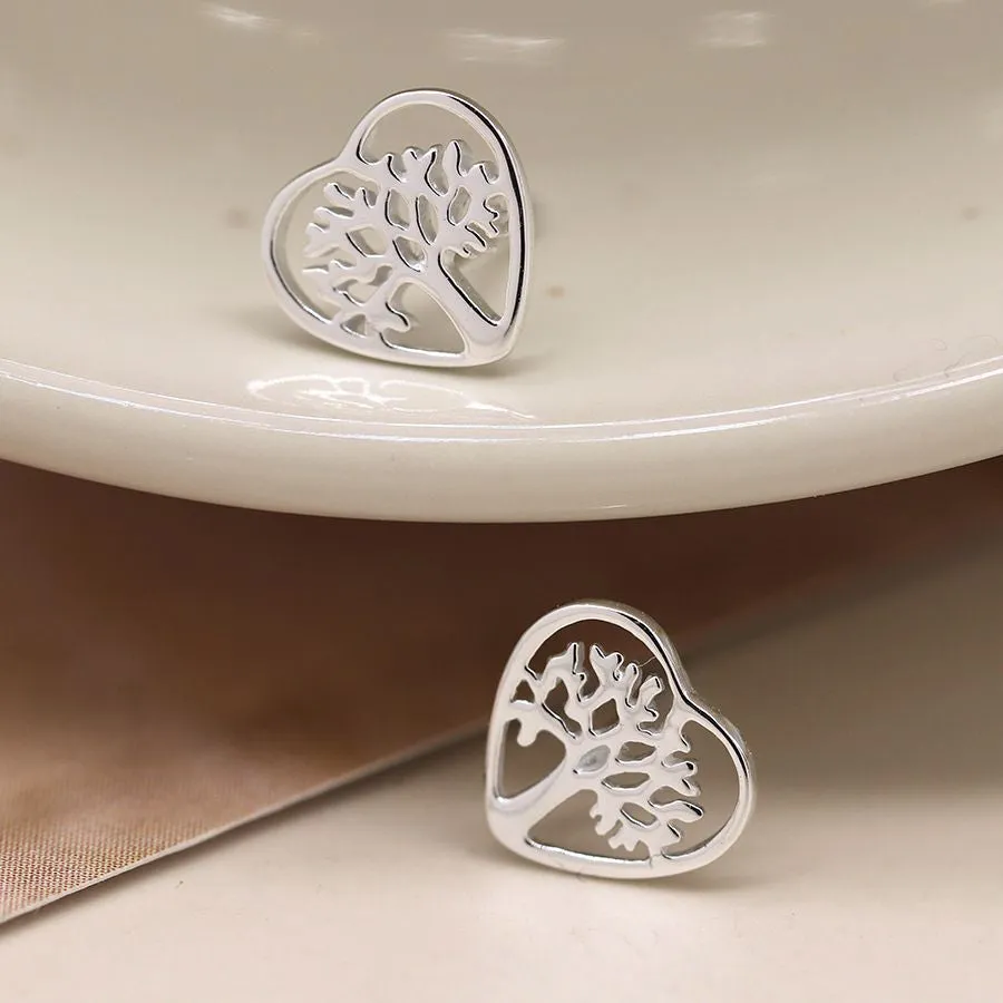 Peace Of Mind - Sterling Silver Tiny Tree Of Life Studs