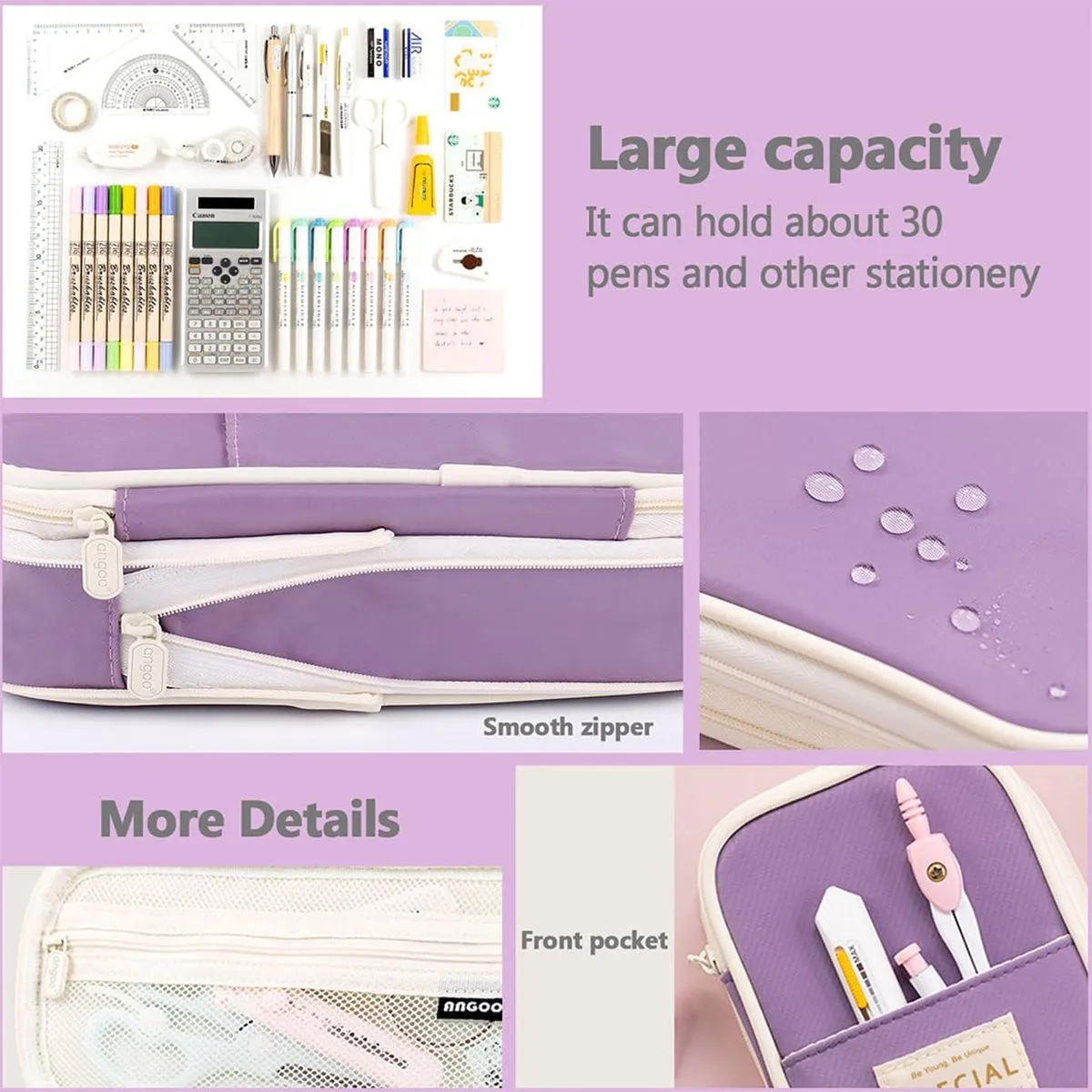 Pencil pouch for College School Large Storage High Capacity Bag pen Holder Box Organizer