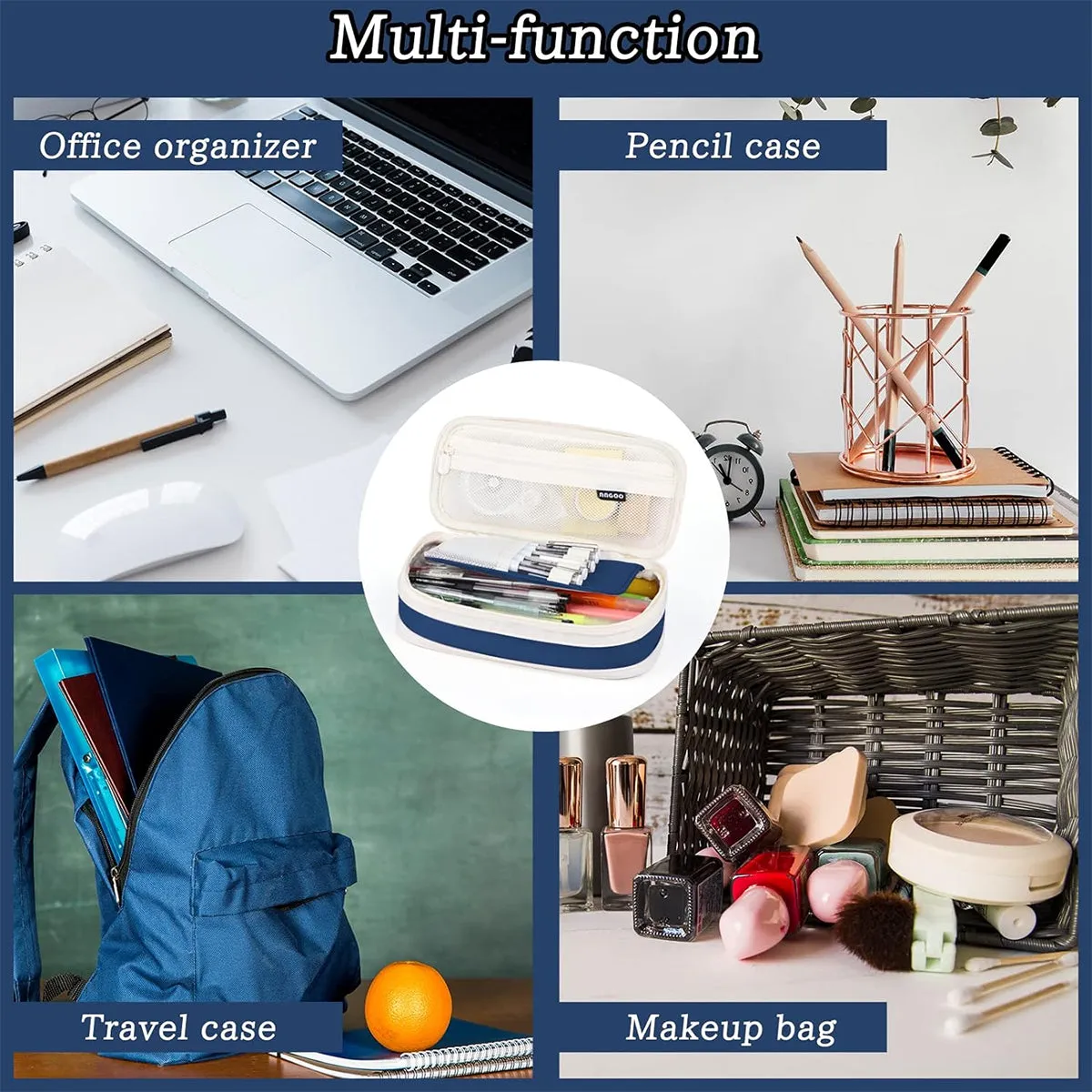 Pencil pouch for College School Large Storage High Capacity Bag Pouch Holder Box Organizer