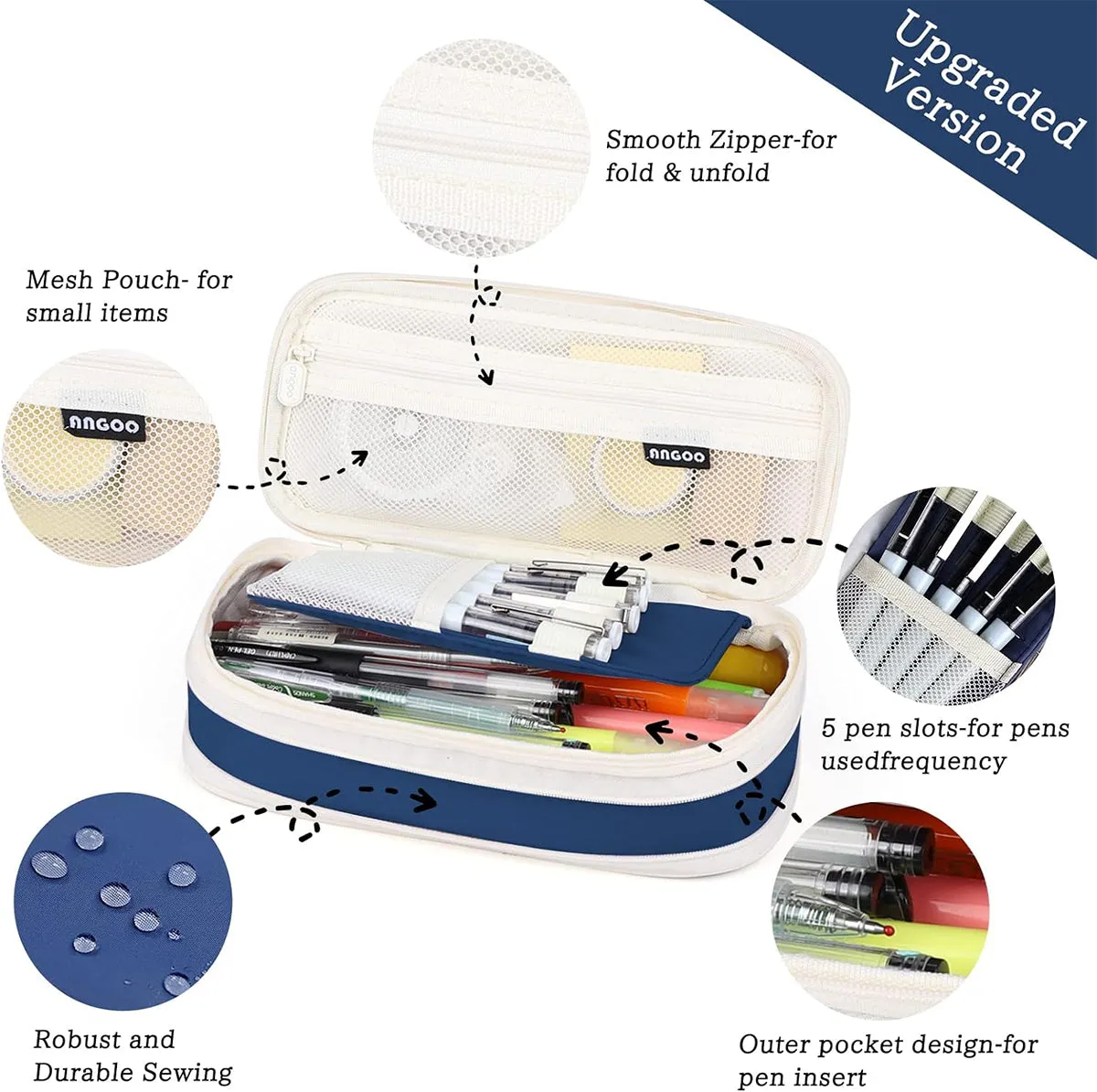 Pencil pouch for College School Large Storage High Capacity Bag Pouch Holder Box Organizer