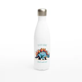 Personalisable White 17oz Stainless Steel Water Bottle - Stegosaurus Don't Rush Me