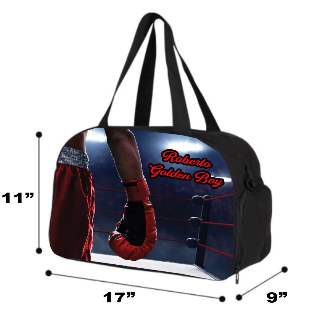 Personalized Full Color Sport Duffel Bag W/ Optional Water Bottle - Boxing Ring