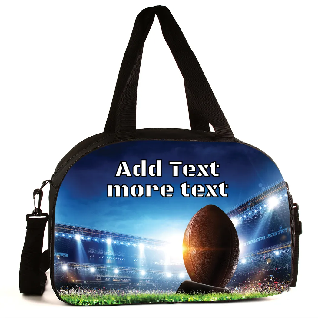 Personalized Full Color Sport Duffel Bag W/ Optional Water Bottle - Football