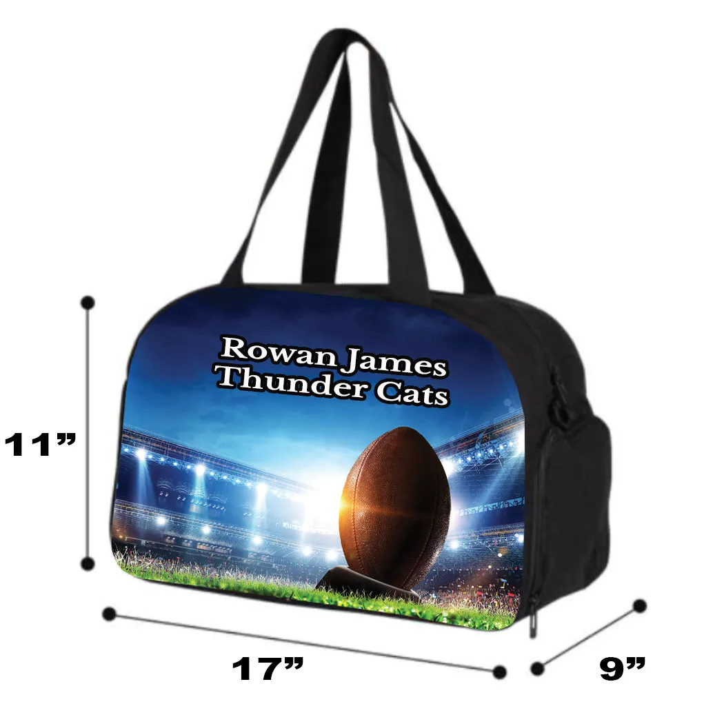 Personalized Full Color Sport Duffel Bag W/ Optional Water Bottle - Football