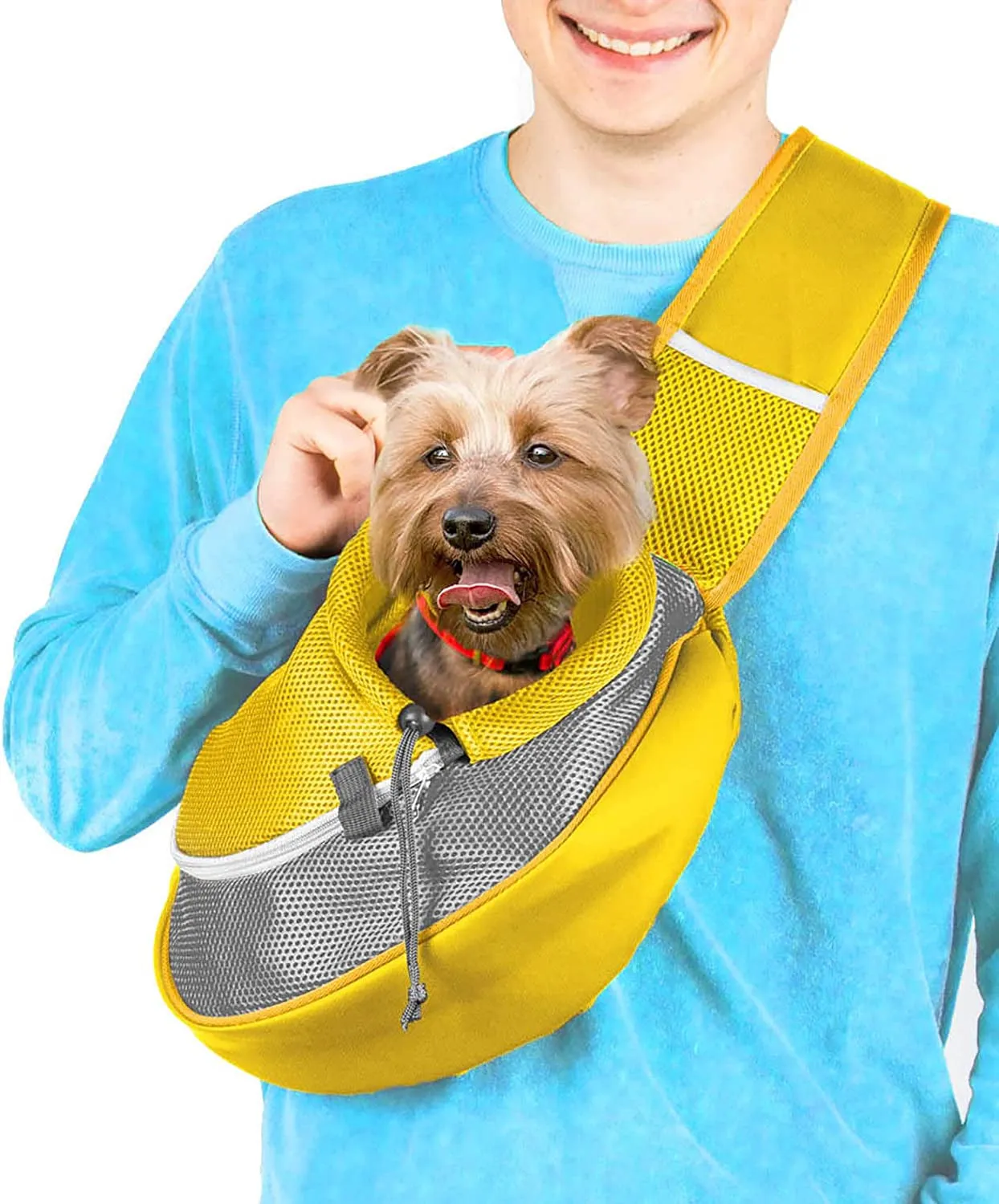 Pet Sling Carrier - Small Dog Puppy Cat Carrying Bag Purse Pouch - for Pooch Doggy Doggie Yorkie Chihuahua Baby Papoose Bjorn - Hiking Front Backpack Chest Body Holder Pack to Wear (Pink)