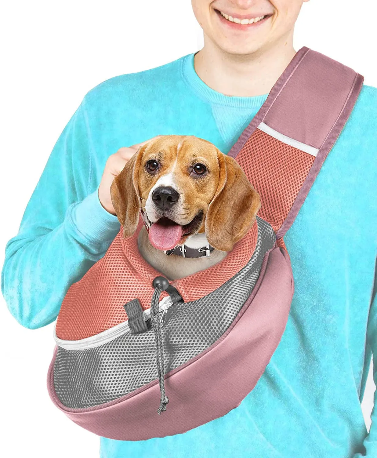 Pet Sling Carrier - Small Dog Puppy Cat Carrying Bag Purse Pouch - for Pooch Doggy Doggie Yorkie Chihuahua Baby Papoose Bjorn - Hiking Front Backpack Chest Body Holder Pack to Wear (Pink)