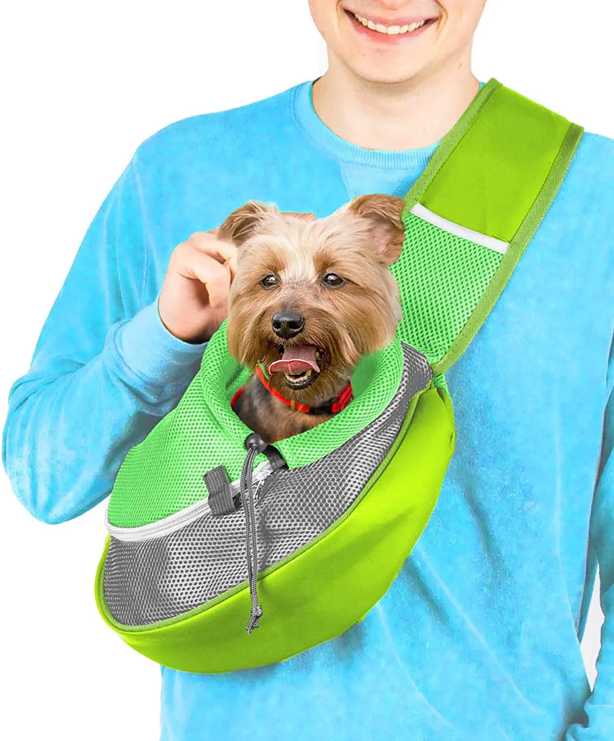 Pet Sling Carrier - Small Dog Puppy Cat Carrying Bag Purse Pouch - for Pooch Doggy Doggie Yorkie Chihuahua Baby Papoose Bjorn - Hiking Front Backpack Chest Body Holder Pack to Wear (Pink)