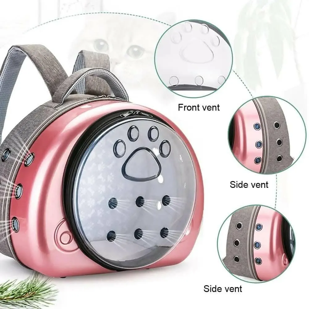 PetGains PGJC Transparent Fashionable Pet Carrier (Pink)
