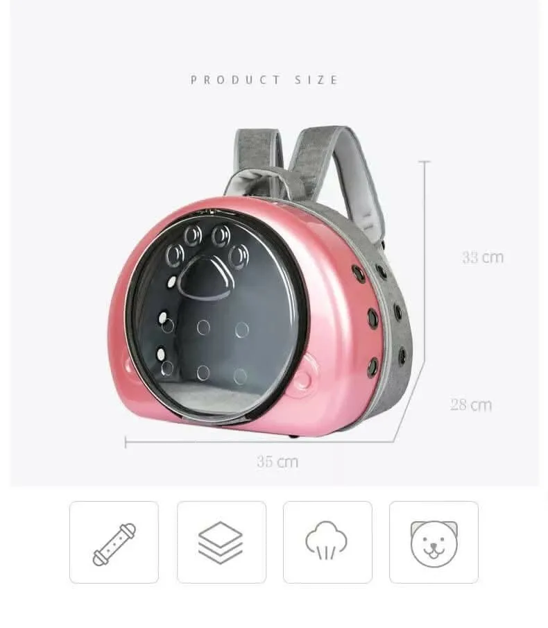 PetGains PGJC Transparent Fashionable Pet Carrier (Pink)