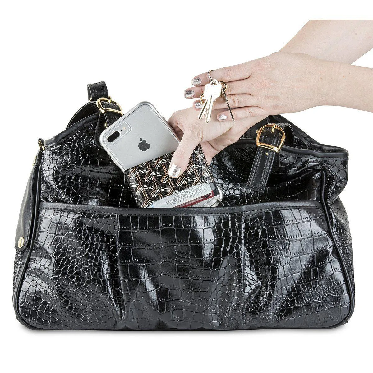Petote Metro Dog Carrier Black Croco