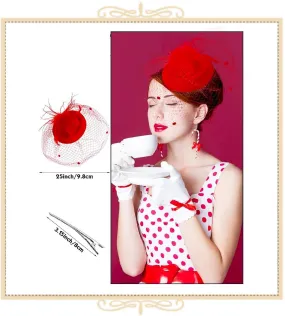 Pillbox Hats with Veil - Assorted Colors
