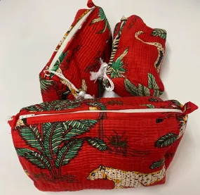 PREORDER Make Up Bag - Red Leopard