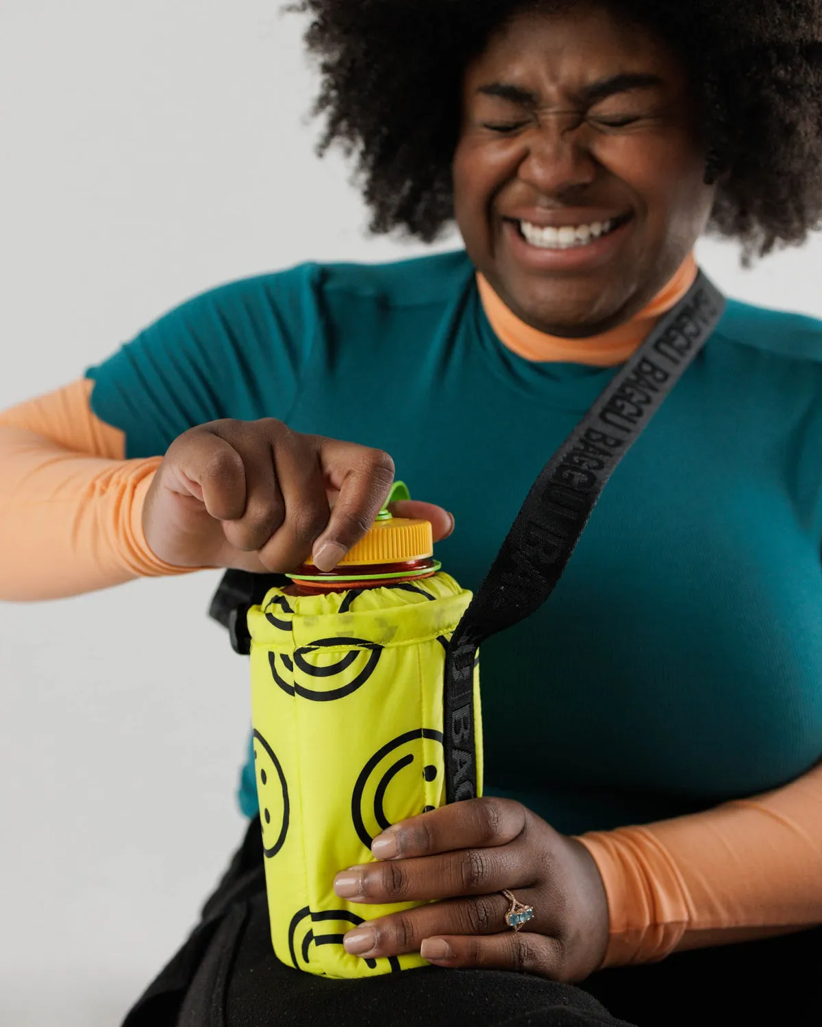 Puffy Water Bottle Sling - Happy Yellow