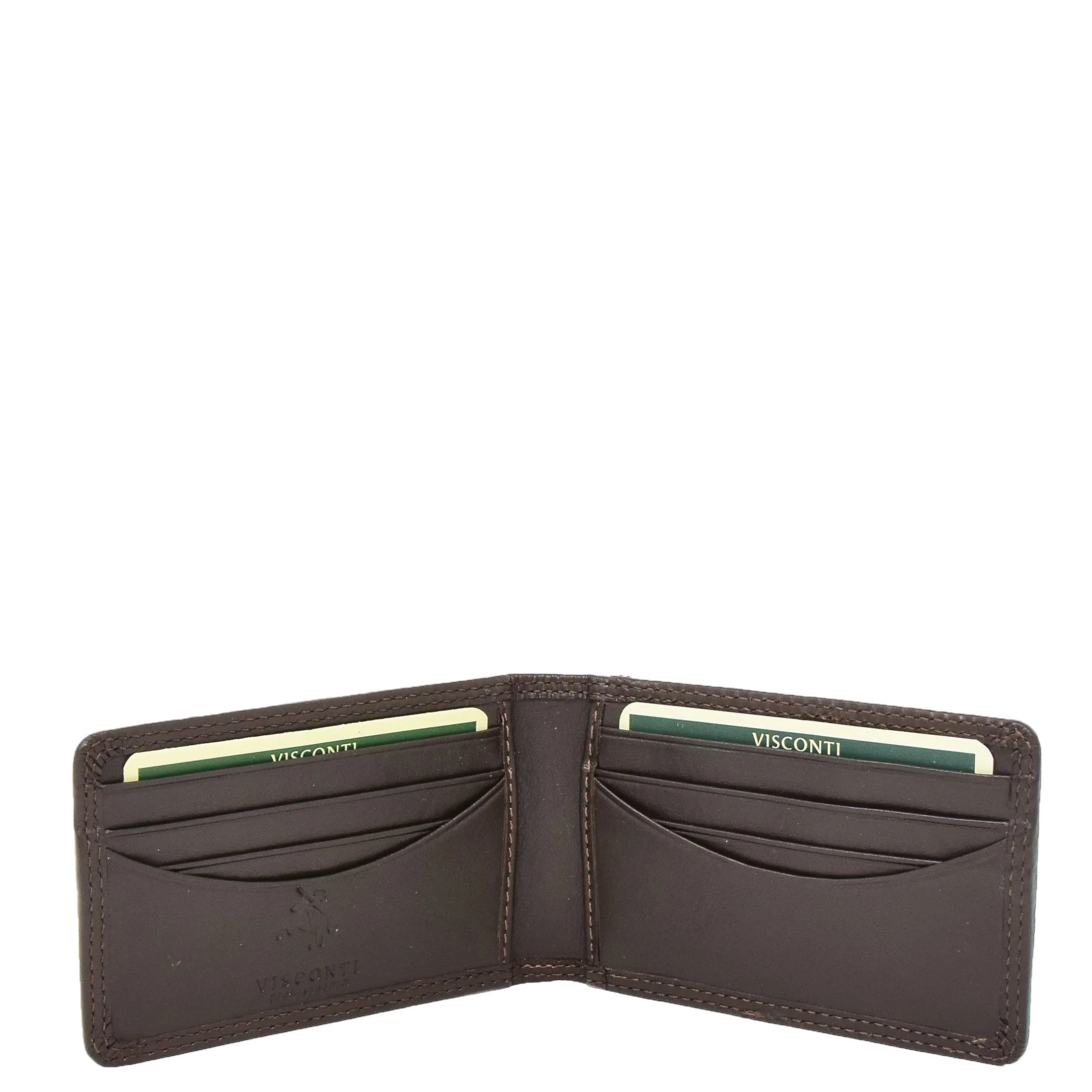 Real Leather Credit Card Holder Oyster Bus Pass ID Bifold Slim Wallet AV5 Brown