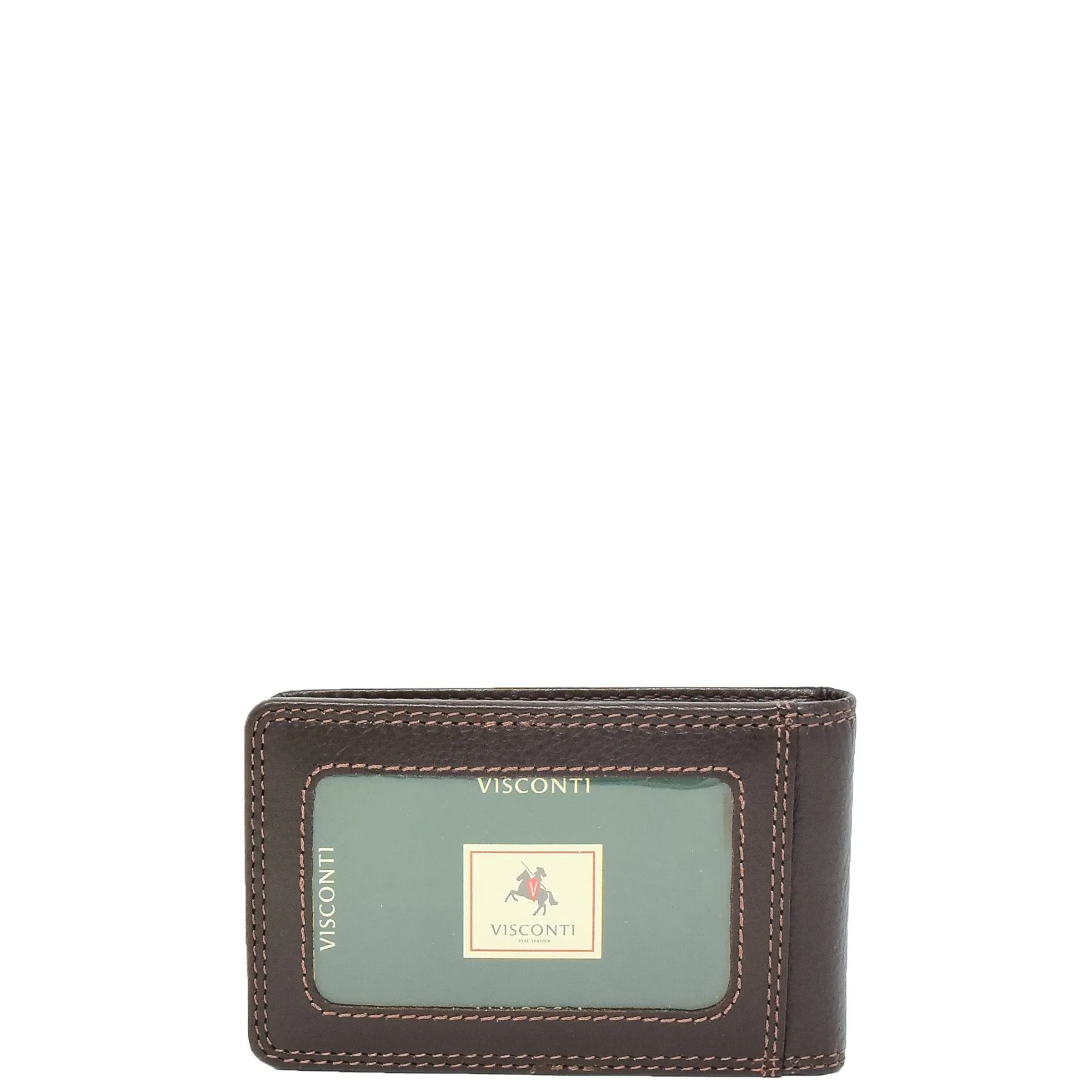 Real Leather Credit Card Holder Oyster Bus Pass ID Bifold Slim Wallet AV5 Brown