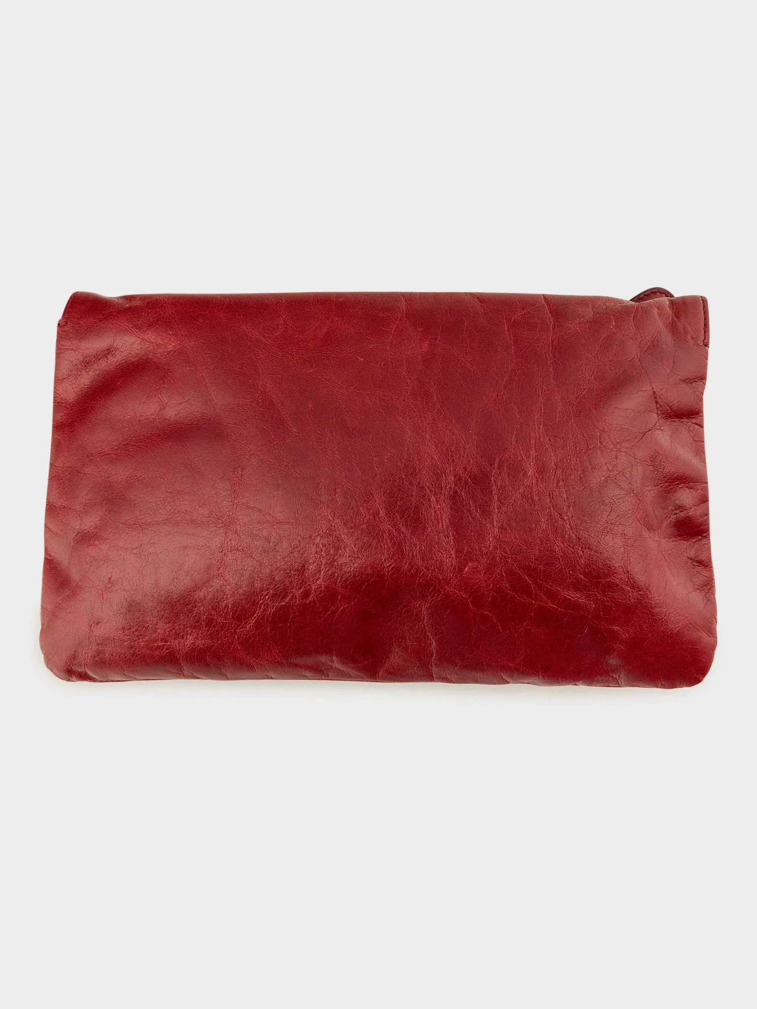Red Leather Motocross City Pouch