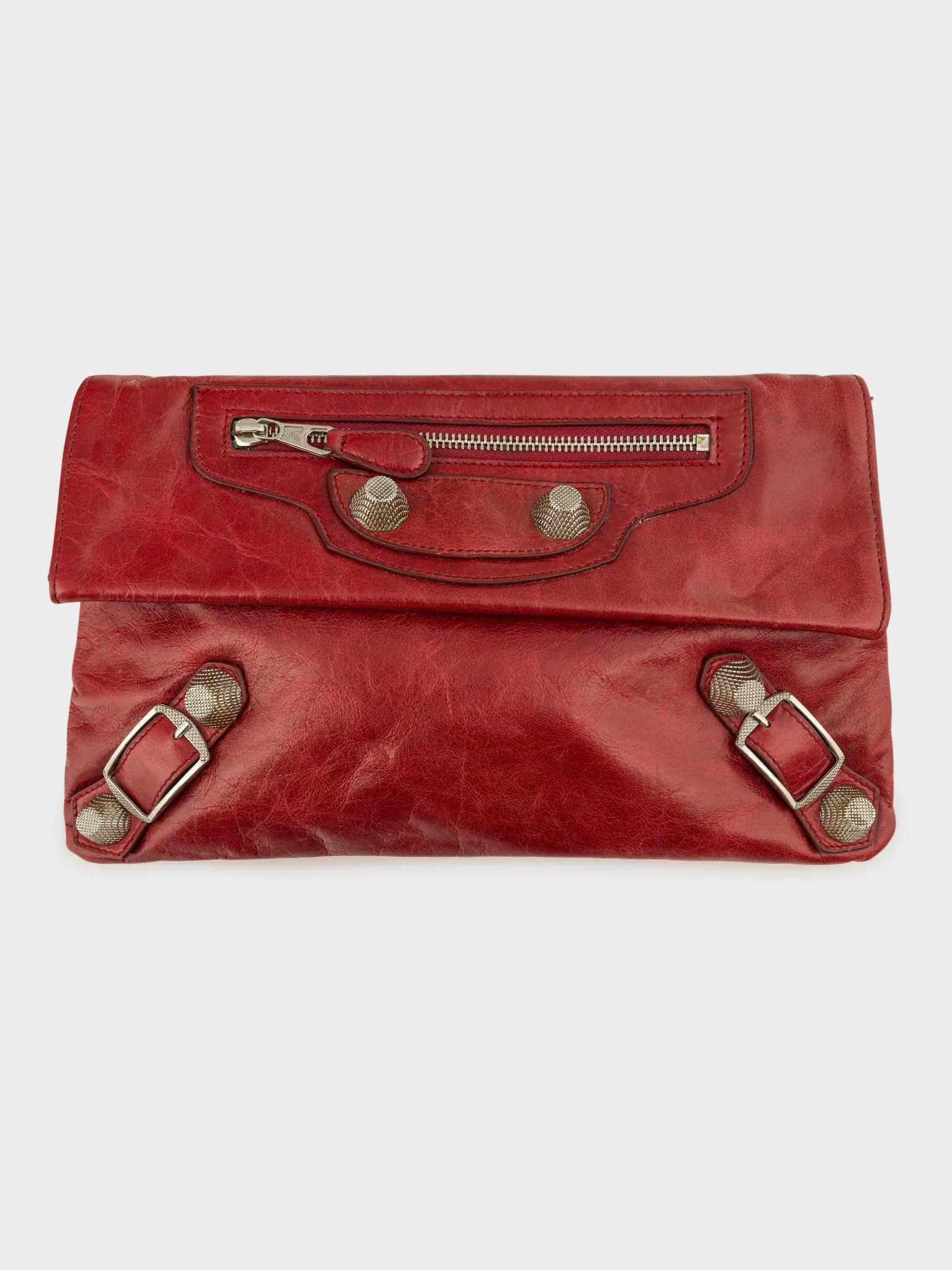Red Leather Motocross City Pouch
