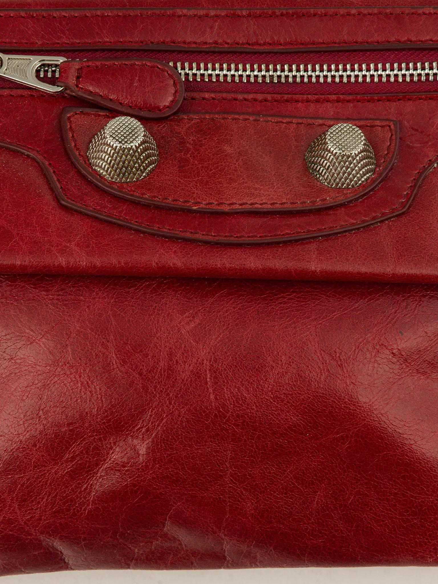 Red Leather Motocross City Pouch