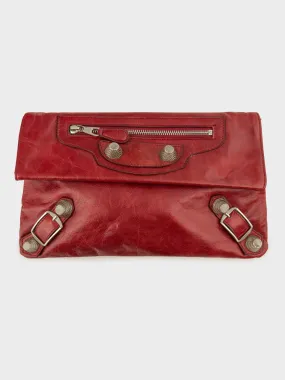 Red Leather Motocross City Pouch