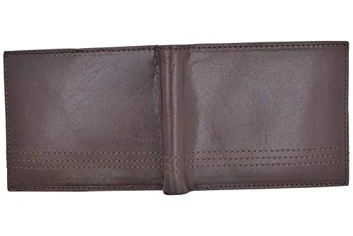 Slim Men's Wallet Thin Bifold Leather RFID Blocking Minimalist Front Pocket Mens Brown Wallet Cazoro