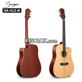 Smiger GA-412 41" Single-cut Acoustic Guitar with Belt and Bag - Brand New