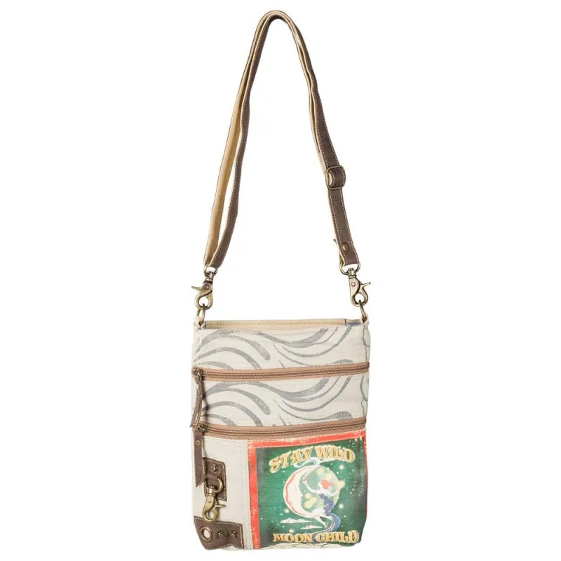 Stay Wild Moon child Double Zipper Shoulder Bag