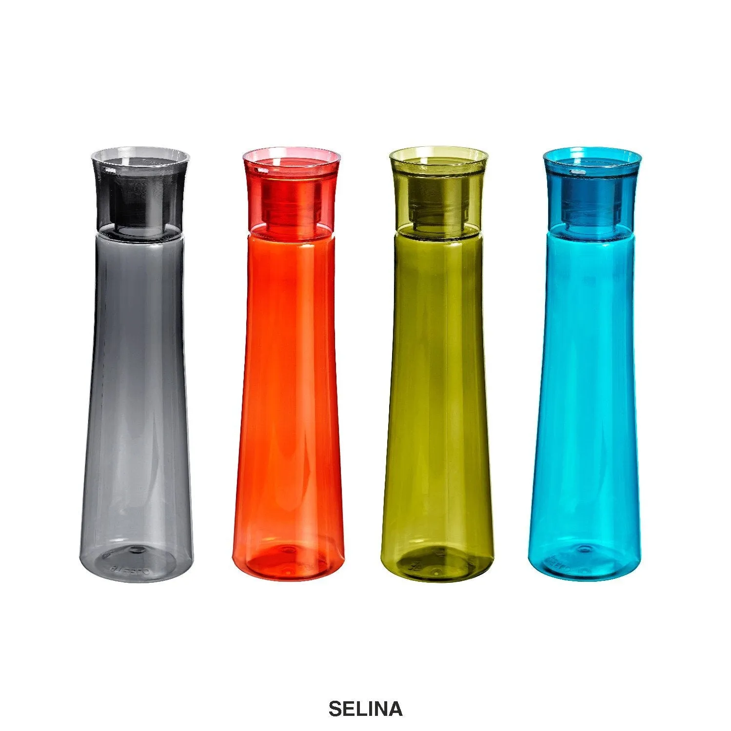 Steelo Selina Plastic Water Bottle, 1 Litre, Set of 4, Multicolour