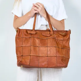 Studded leather tote bag wholesale