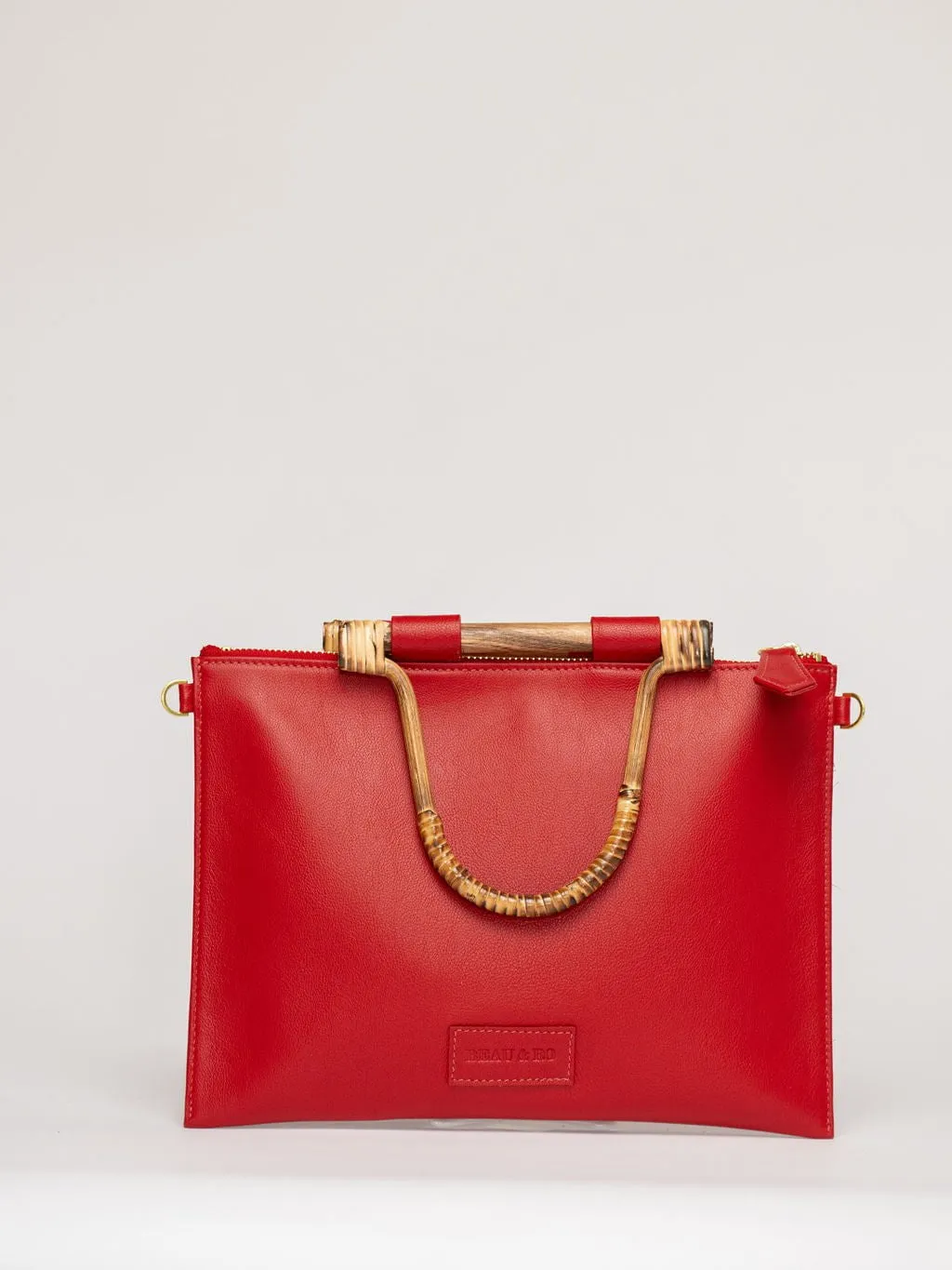 The Bamboo Clutch   Crossbody | Red