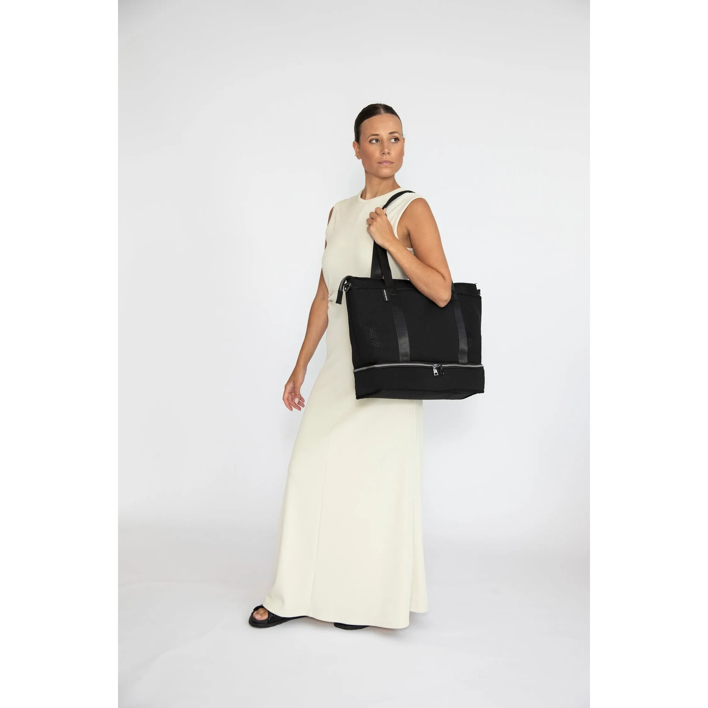 The Saturday Bag (BLACK) Neoprene Tote/Baby/Travel Bag