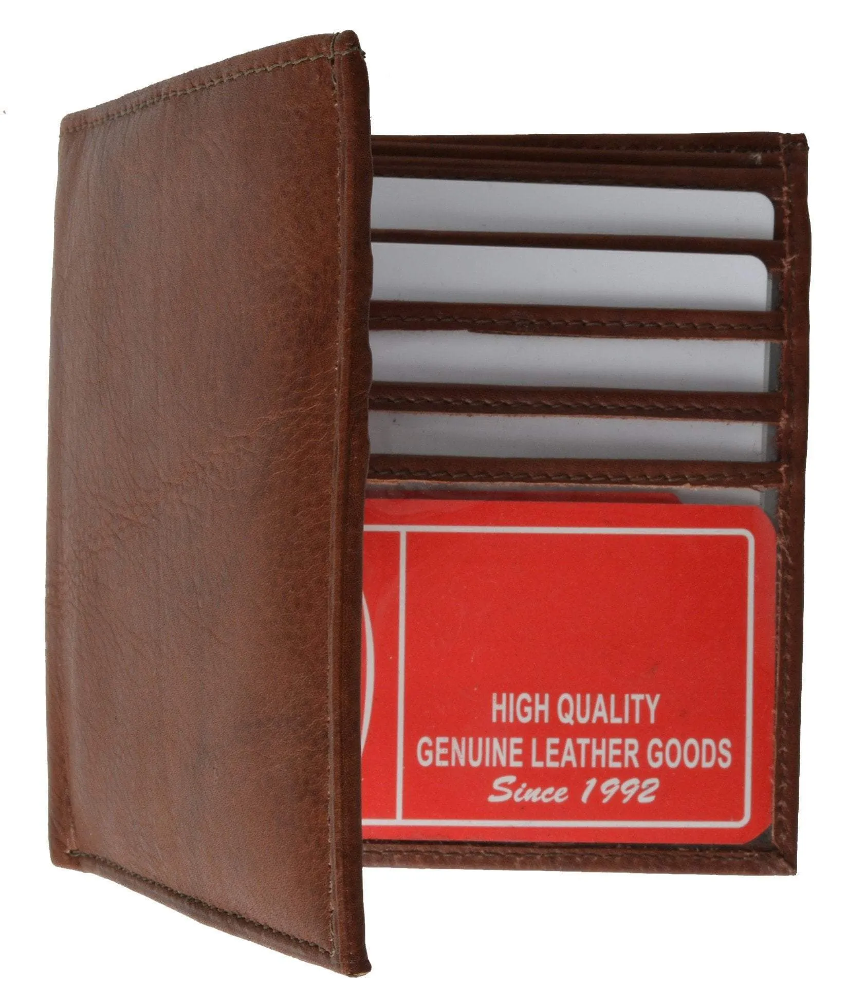 Top Grain Extra Capacity Leather Bifold Wallet with Credit Card Slots 3502 CF
