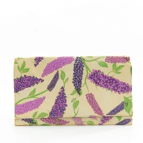 Travel Document Wallet by Eco Chic Waterproof & Durable Fabric Buddleia Design - Beige