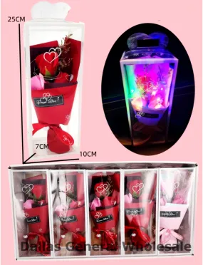 Valentines Light Up Rose Bouquets Gift Box Wholesale