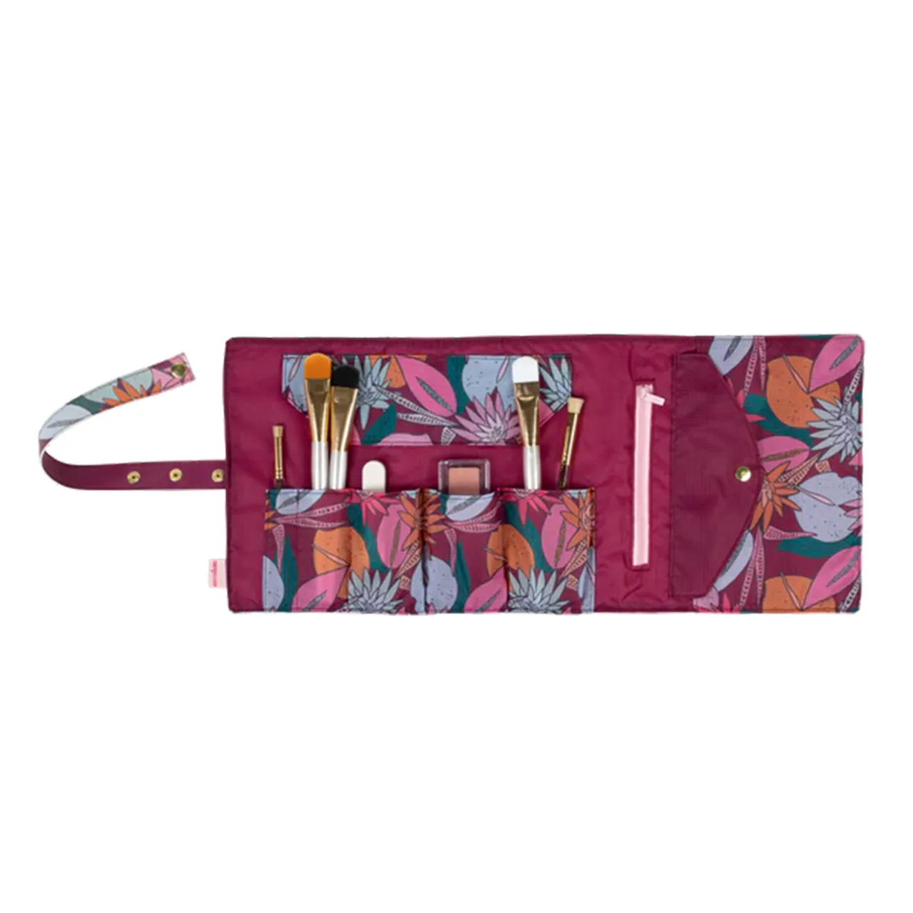 Vegan Leather Roll Up Makeup Bag • Large