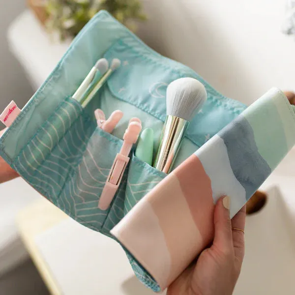 Vegan Leather Roll Up Makeup Bag • Large