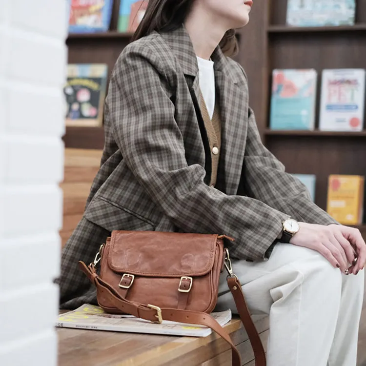 Vintage Women's Leather Satchel Bag Cross Shoulder Bag For Women