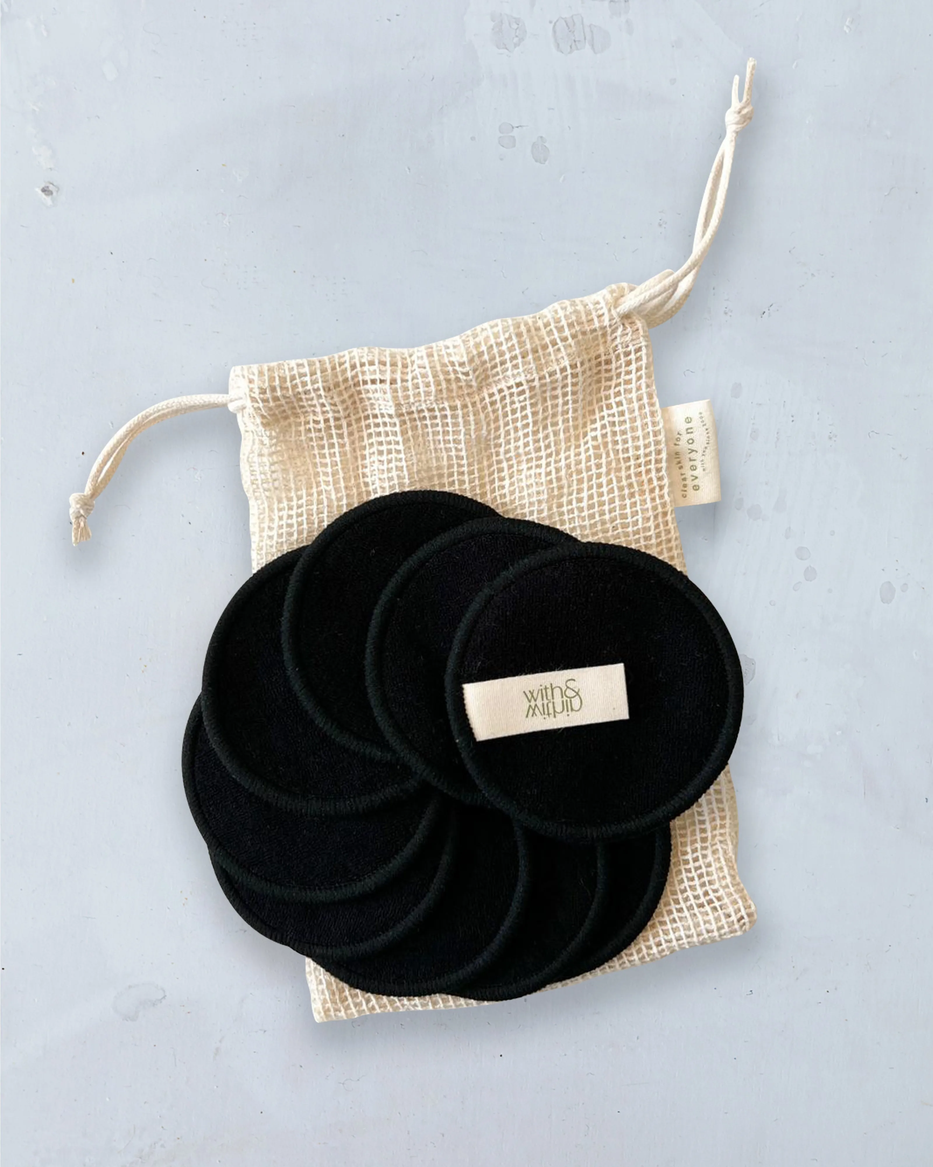 washable rounds for toner application and makeup removal