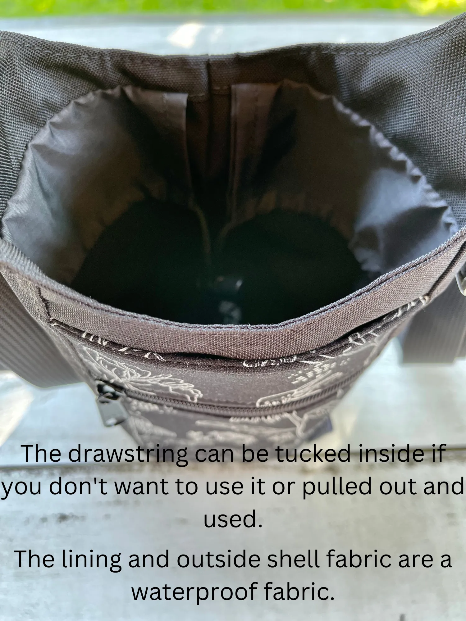 Water Bottle Crossbody Bag - Day Drinker - Cattitude Fabric Pocket