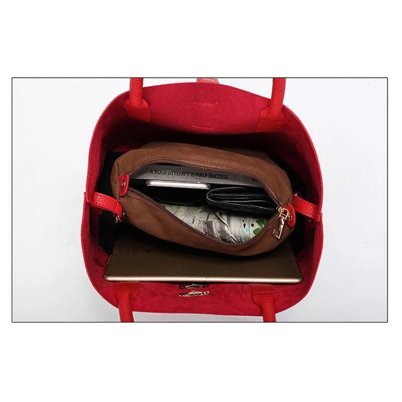 Women High-quality Synthetic Faux-Leather Tote Bag Bucket with Golden Metallic Lock System