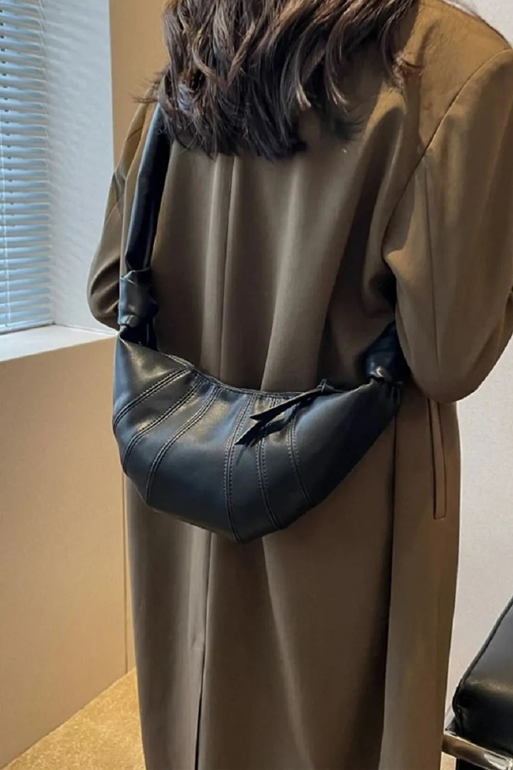 Women's Zenana Vegan Leather Croissant Crossbody Bag