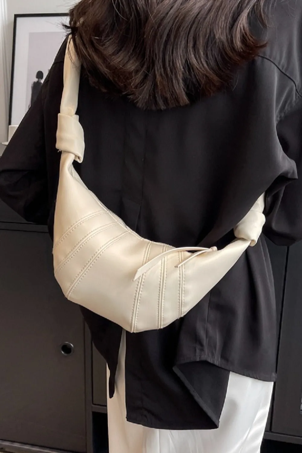 Women's Zenana Vegan Leather Croissant Crossbody Bag