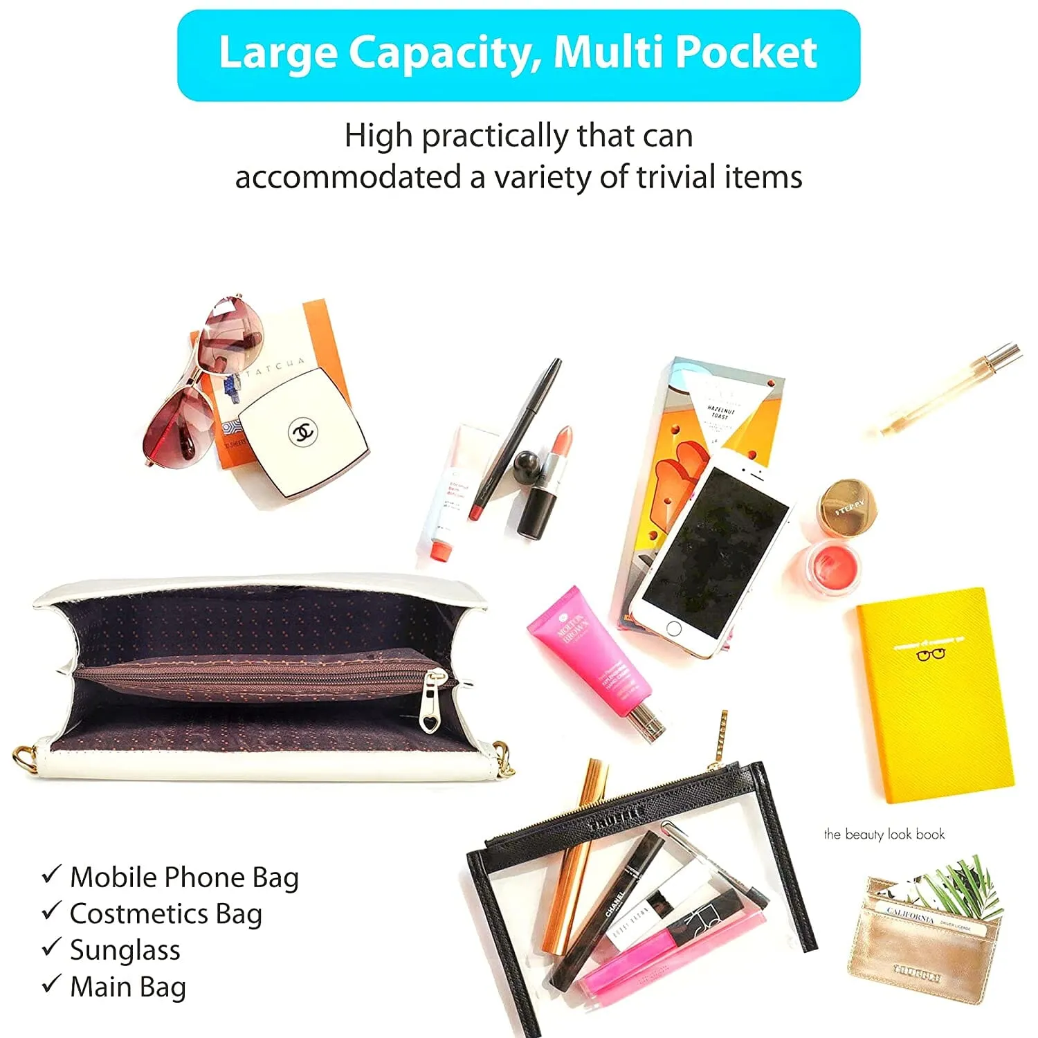 zubstore Crossbody  Off White Colour Slingbag For Womens & Girls