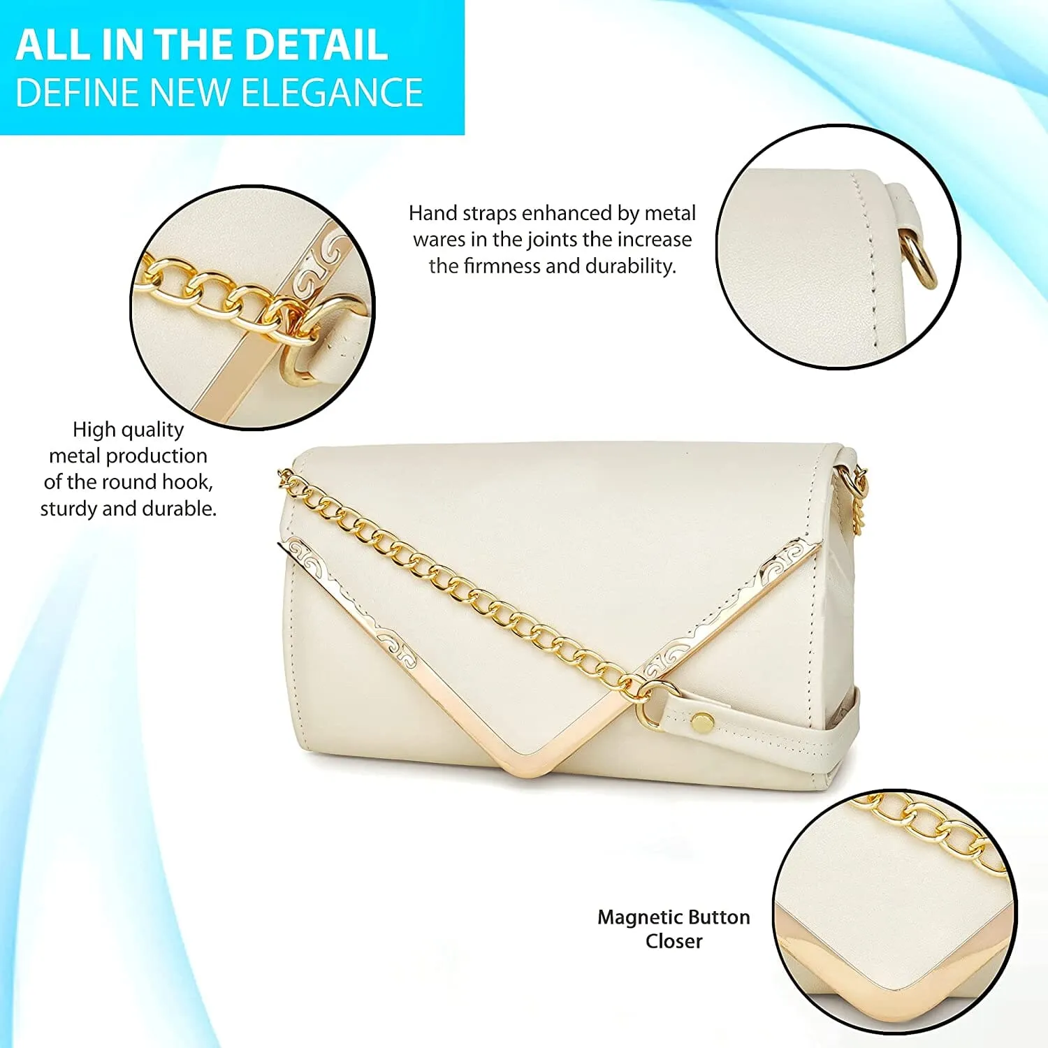 zubstore Crossbody  Off White Colour Slingbag For Womens & Girls